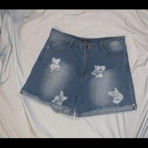 High Waisted Jean Shorts Boohoo+ plus sized
